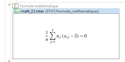 Affichage de formule mathématique